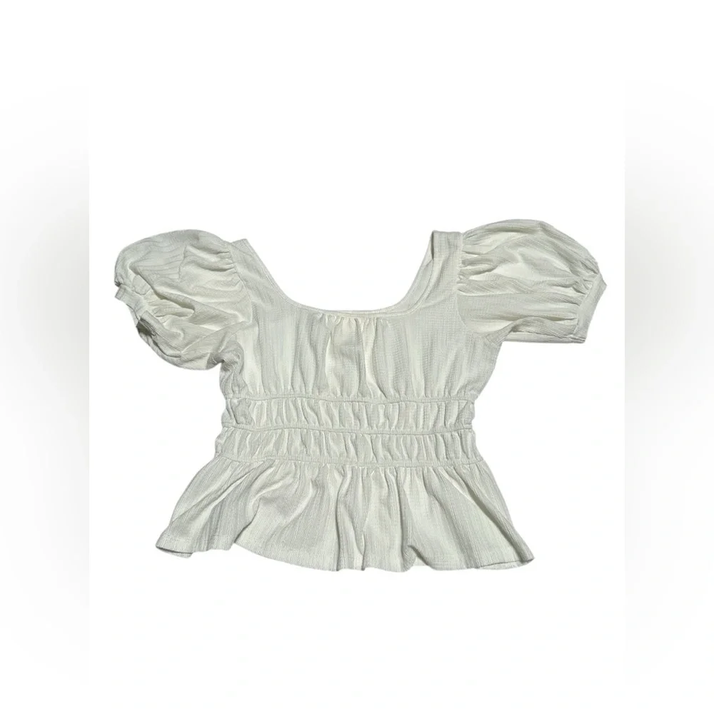 Anthropologie Maeve White‎ Puff Sleeve Blouse